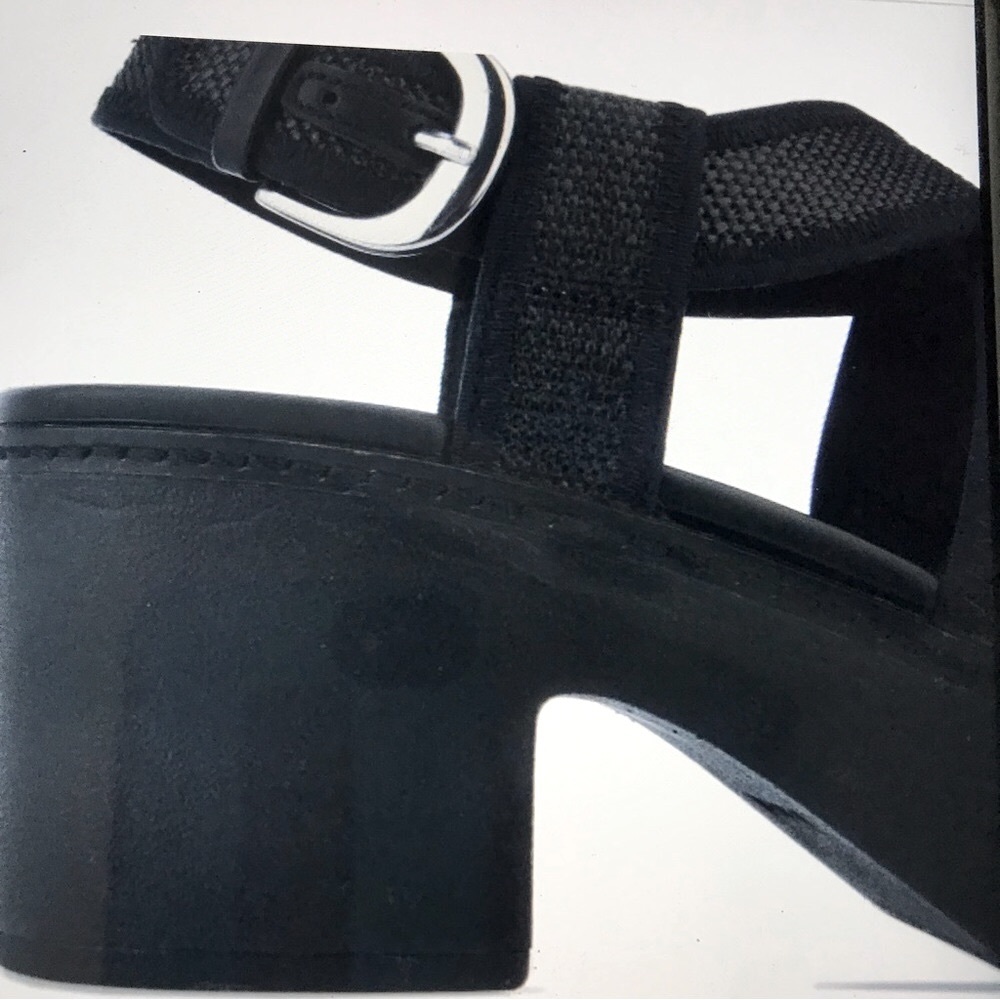 Sz 8 Fitflop Black Backstrap Platform Pilar Sandal - Picture 5 of 9
